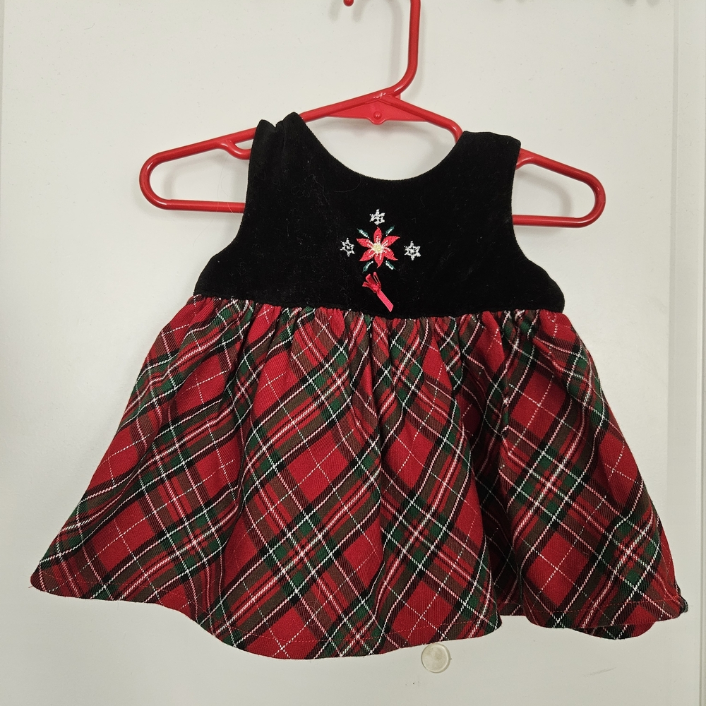 Adidas Black and Red Plaid Baby Dress